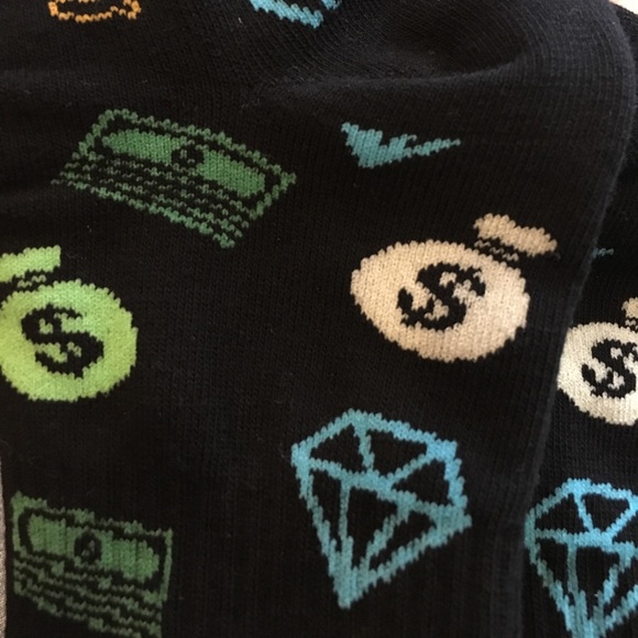 Fun Sox Money Quarter Crew Socks, Black - Picture 3 of 6